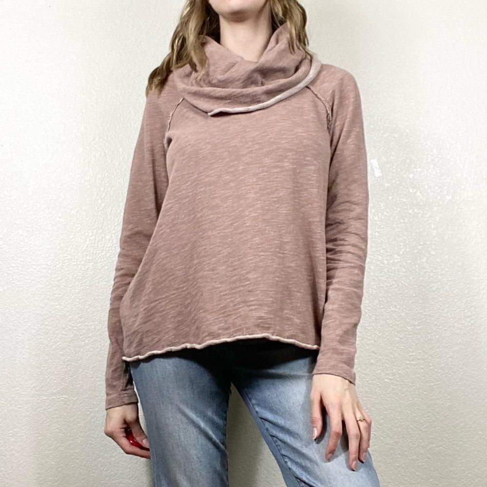 Free People Beach Cocoon Cowl Neck Sweater in Smoked Roses